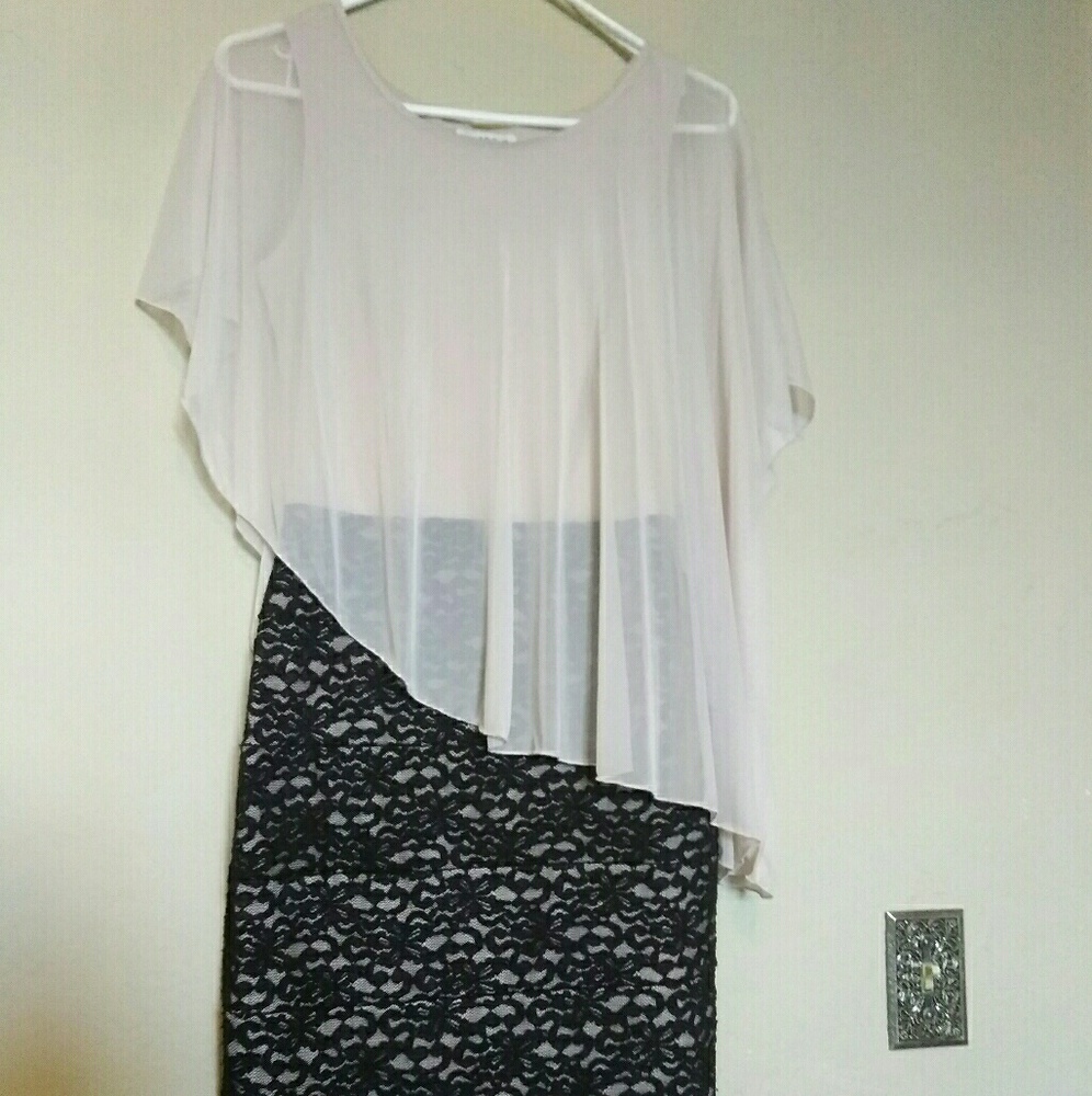 Women's Dress with Lace & Sheer Elegance